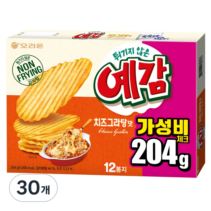 오리온 예감 치즈그라탕 12p, 204g, 30개