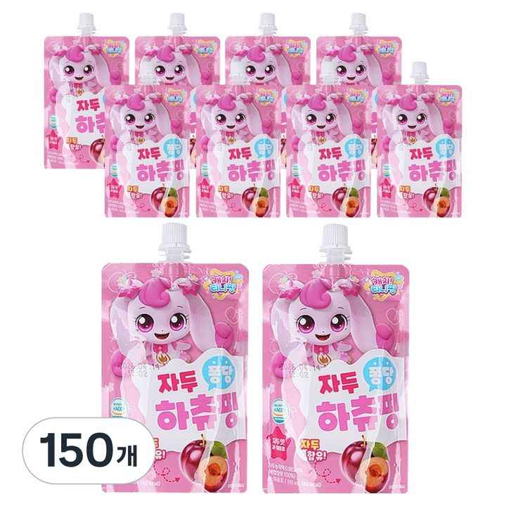 리더스인팜 캐치티니핑 퐁당 음료수 하츄핑 자두맛, 150개, 100ml
