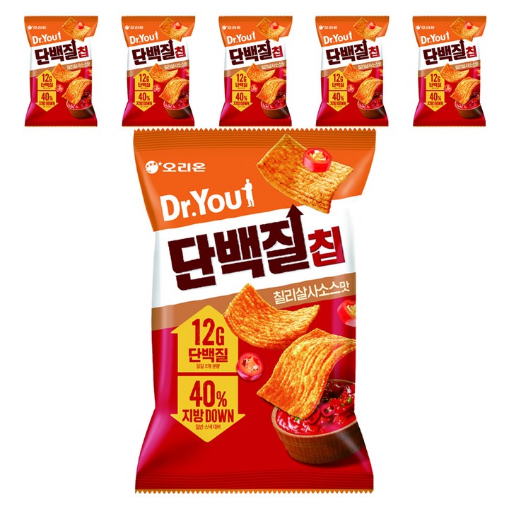 닥터유 단백질칩 칠리살사맛, 60g, 6개