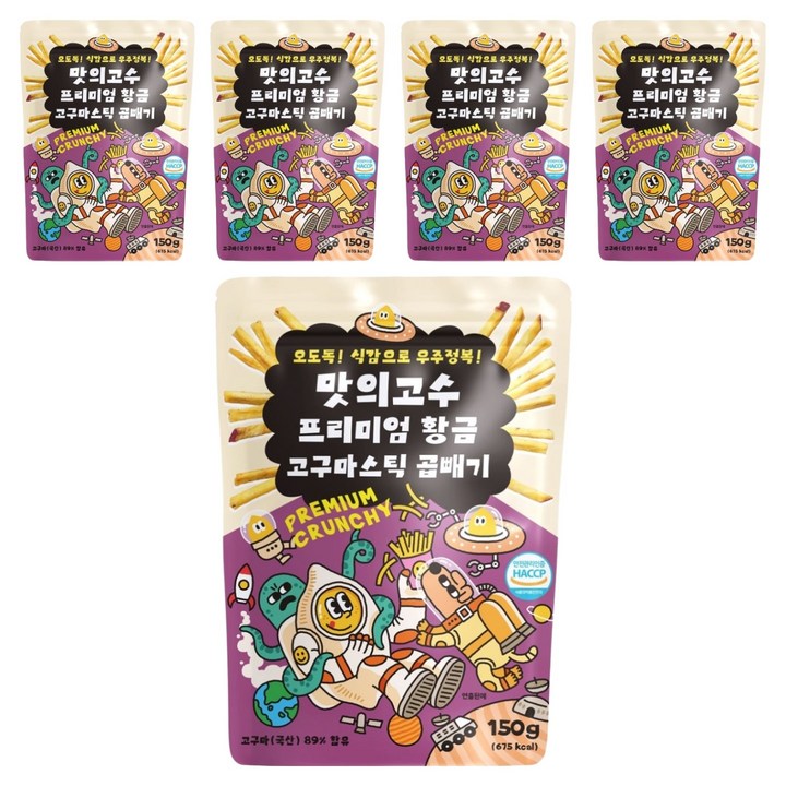 맛의고수 프리미엄 황금 고구마스틱, 150g, 5개
