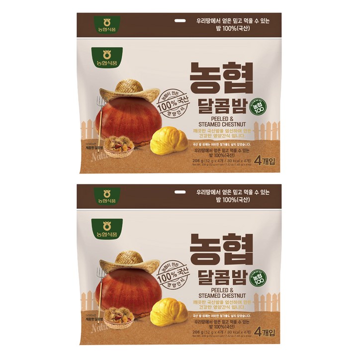 농협식품 아름찬 달콤밤 4p, 208g, 2개