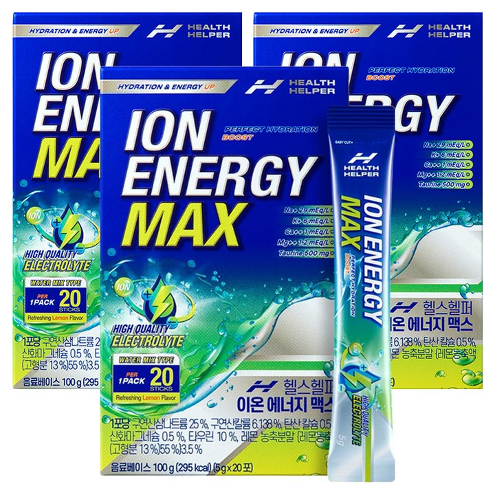 헬스헬퍼 이온 에너지 맥스 전해질 타우린 워터, 5g, 60개