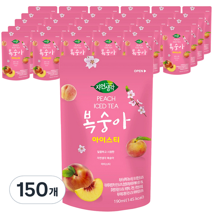 자연생각 복숭아 아이스티, 190ml, 150개