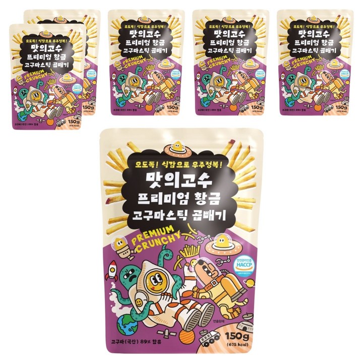 맛의고수 프리미엄 황금 고구마스틱, 150g, 6개