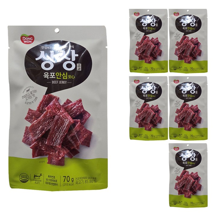 상상육포 안심, 70g, 6개