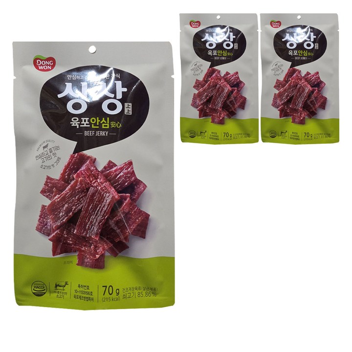 동원 상상육포 안심, 70g, 3개