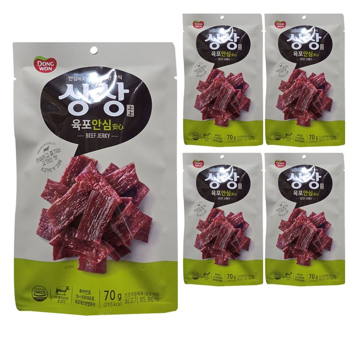 동원 상상육포 안심, 70g, 5개
