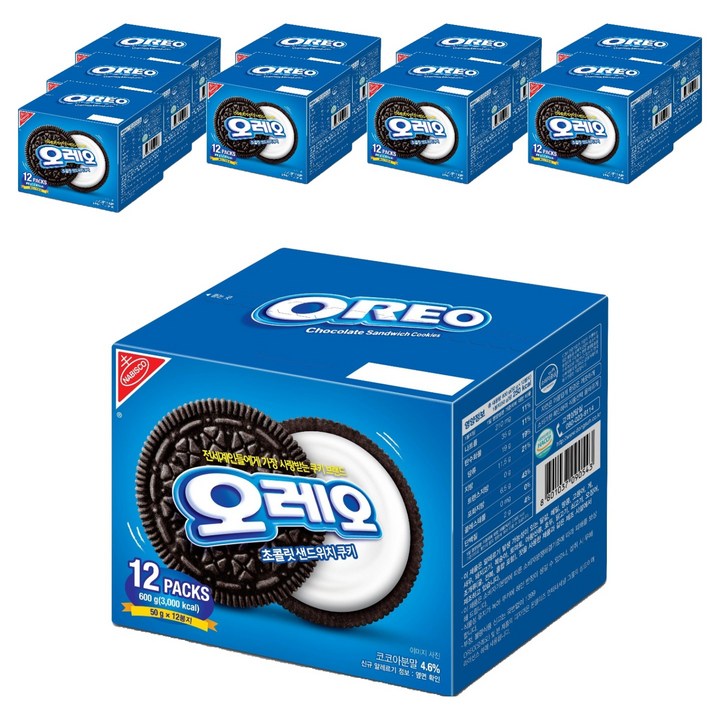 오레오 화이트 샌드위치 쿠키, 600g, 10개