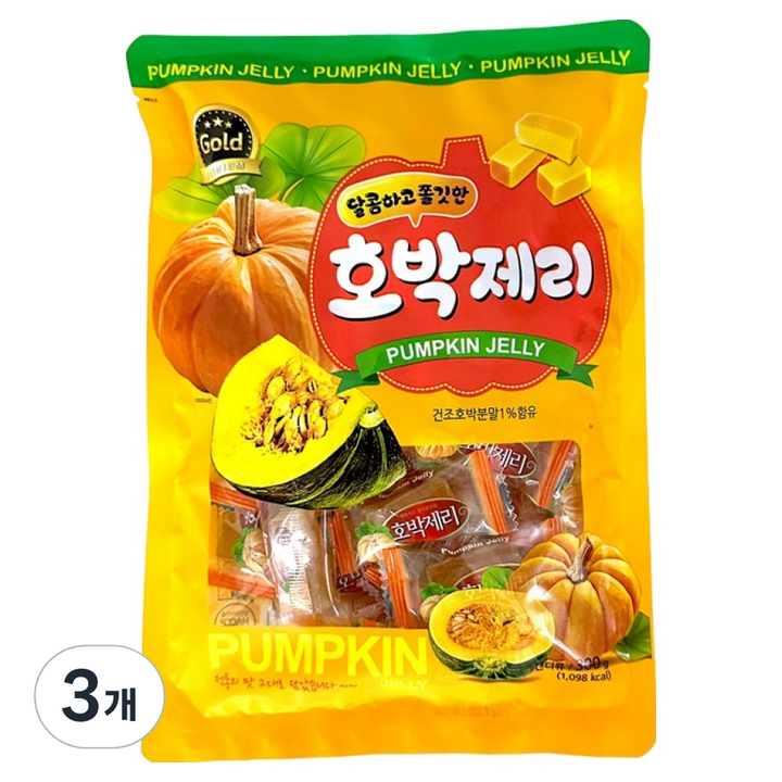 물샘 달콤하고 쫄깃한 호박제리, 300g, 3개