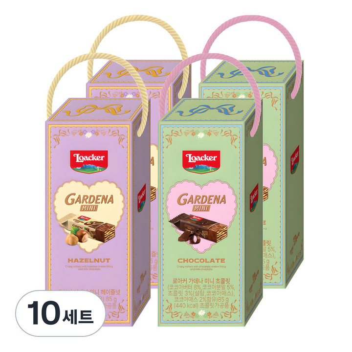 로아커 가데나 미니스 초콜릿 너랑나랑 패키지 2종 x 2개, 85g, 10세트