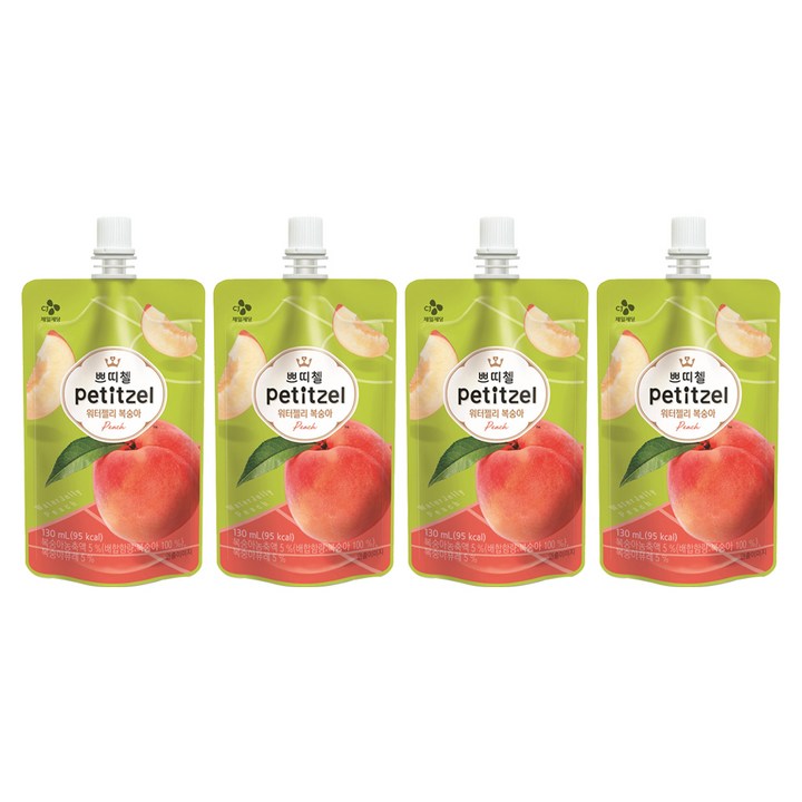 쁘띠첼 워터젤리 복숭아, 130ml, 4개