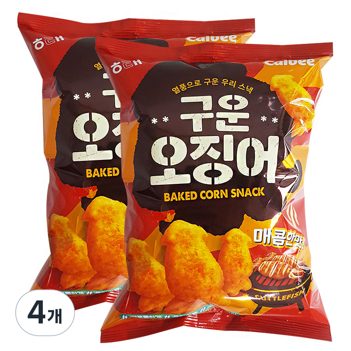 해태 구운오징어 (매콤한맛), 140g, 4개