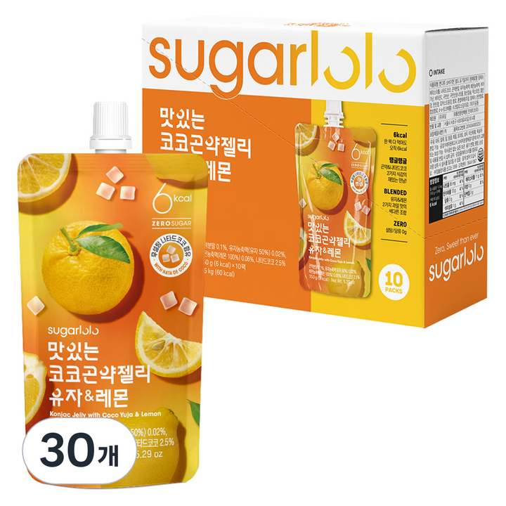 슈가로로 맛있는 코코 곤약젤리 유자 레몬, 150g, 30개