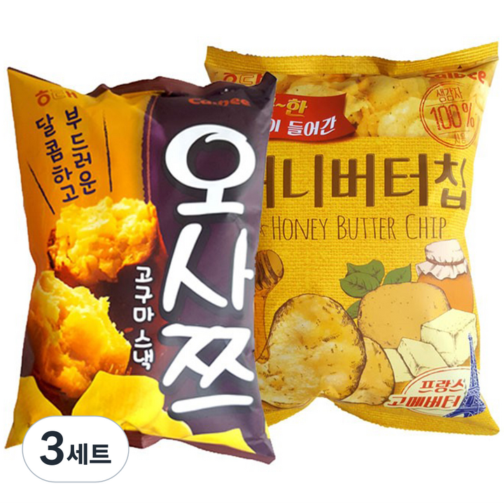 해태제과 오사쯔 145g + 허니버터칩 120g, 3세트, 오사쯔 145G, 허니버터칩 120G