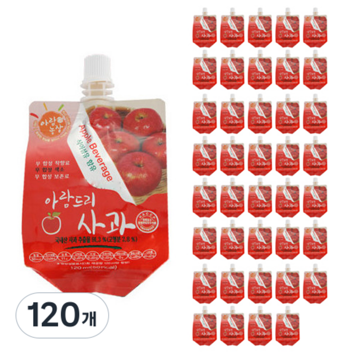 아람농장 사과 주스, 120ml, 120개