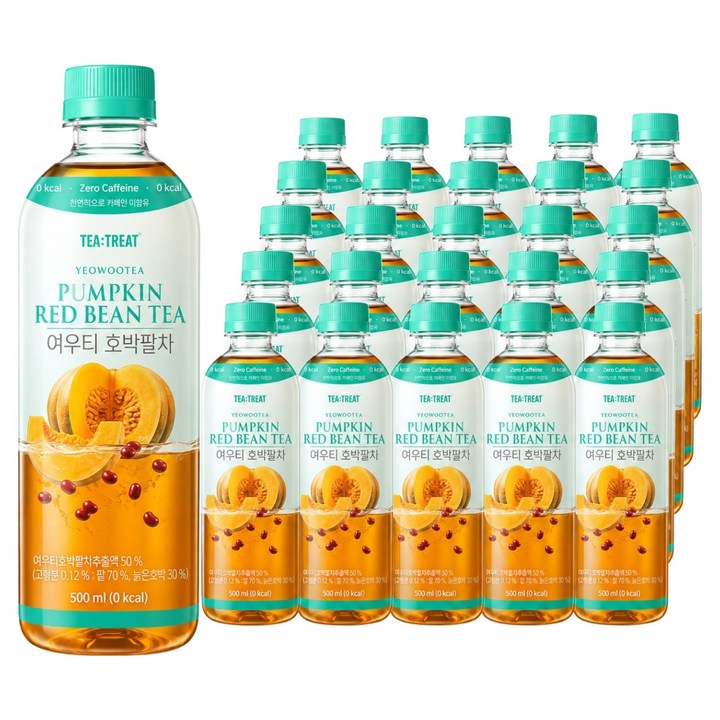 티트리트 여우티 호박팥차, 500ml, 24개