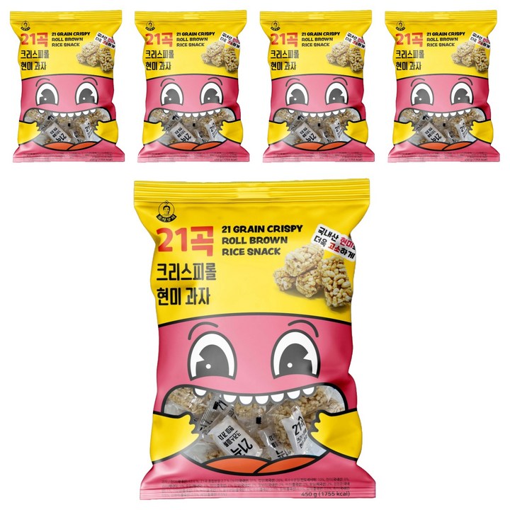 풍미상회 21곡 크리스피롤 현미과자, 450g, 5개