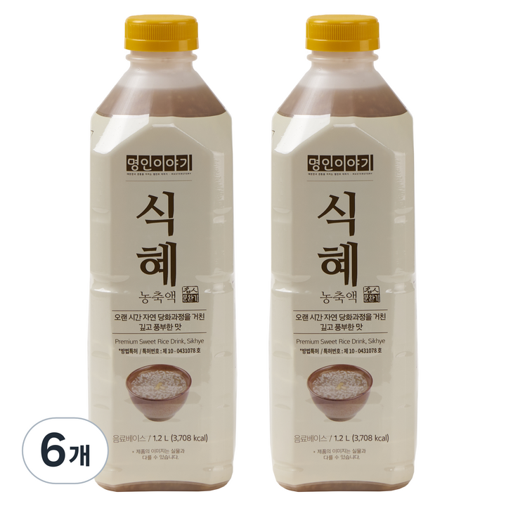 명인이야기 식혜 농축액, 1.2L, 6개