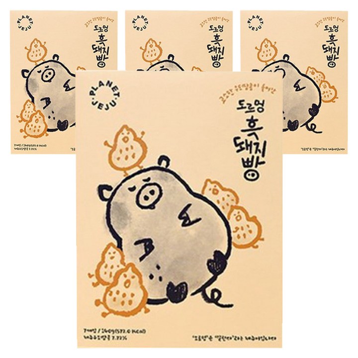 에코제이푸드 제주 도르멍 흑돼지빵 7p, 4개, 140g
