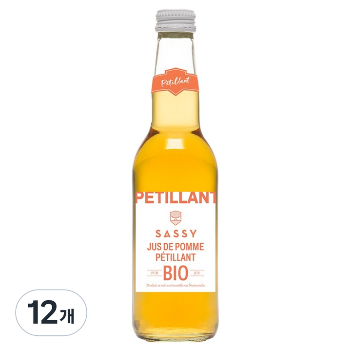 쎄시 유기농 스파클링 애플 주스, 330ml, 12개