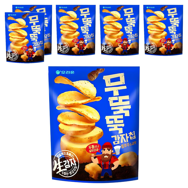 오리온 무뚝뚝감자칩 통후추 소금맛, 60g, 6개