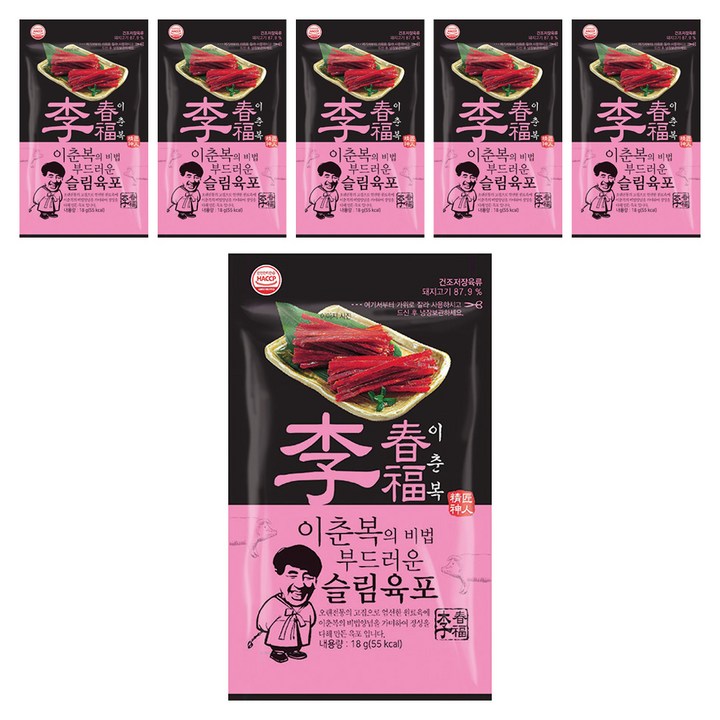 이춘복의 비법 부드러운 슬림육포, 18g, 6개