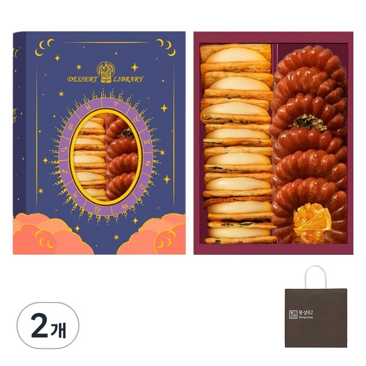 몽샹82 디저트라이브러리 투게더A 선물세트+쇼핑백, 436g, 2개