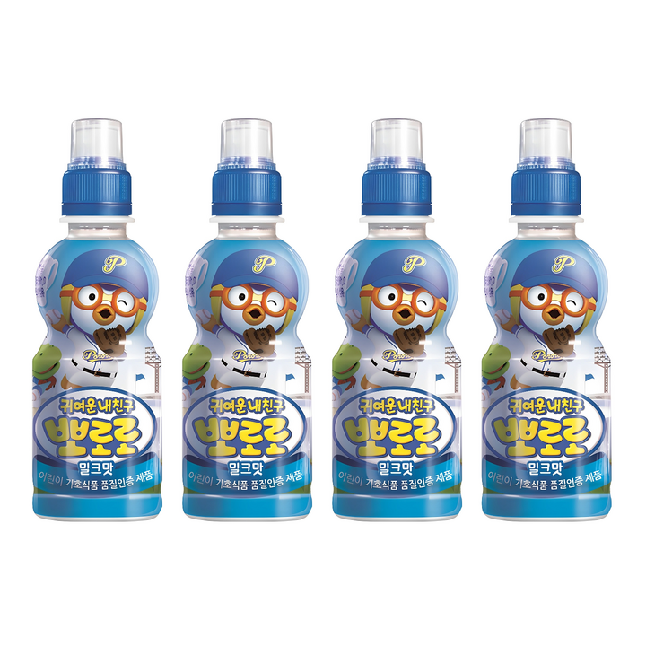 팔도 귀여운내친구 뽀로로 밀크맛, 235ml, 4개