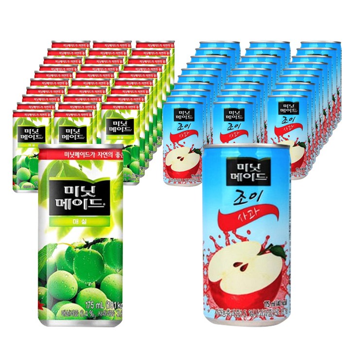 미닛메이드 사과 음료 175ml x 30p + 매실 음료 175ml x 30p, 1세트