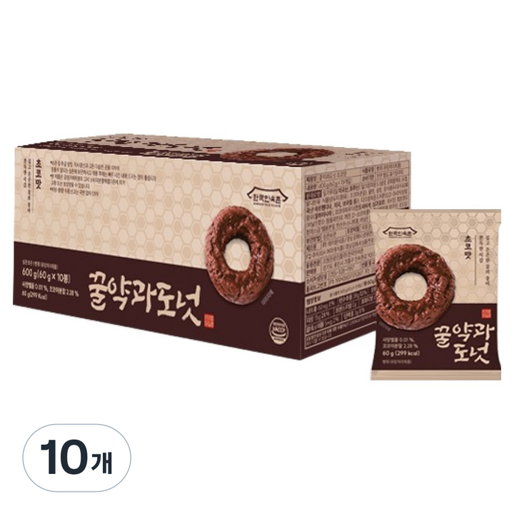 한국민속촌 꿀약과 도넛 초코맛 10p, 600g, 10개