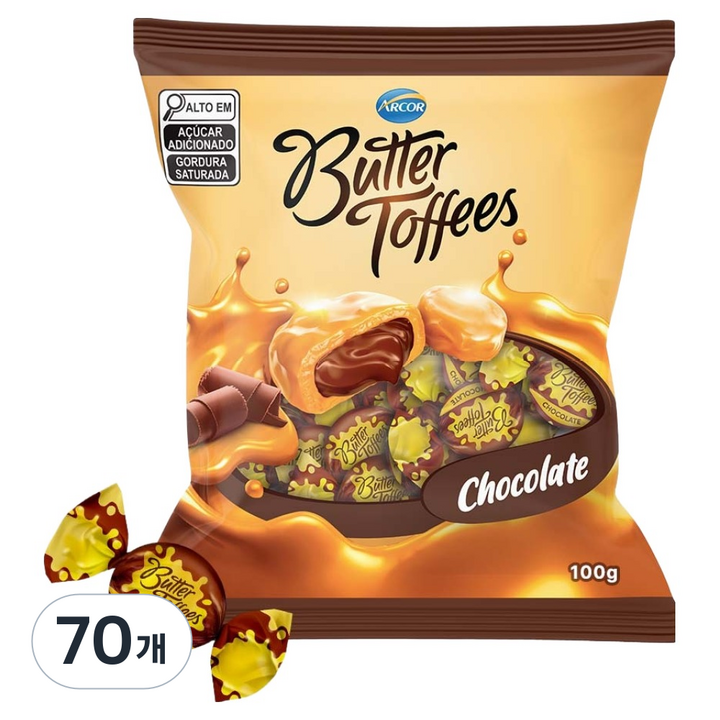 아코르 버터 토피 초코, 100g, 70개