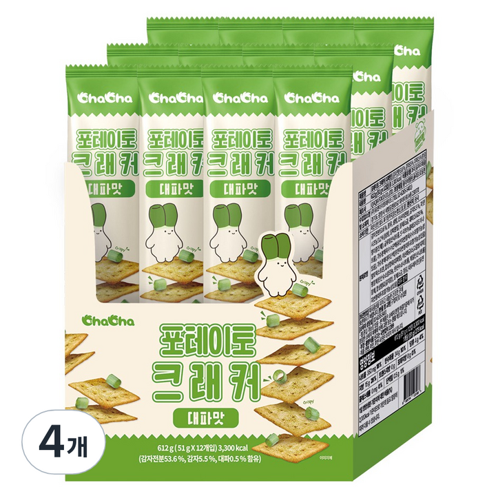 챠챠 포테이토 크래커 대파맛 12p, 4개, 612g