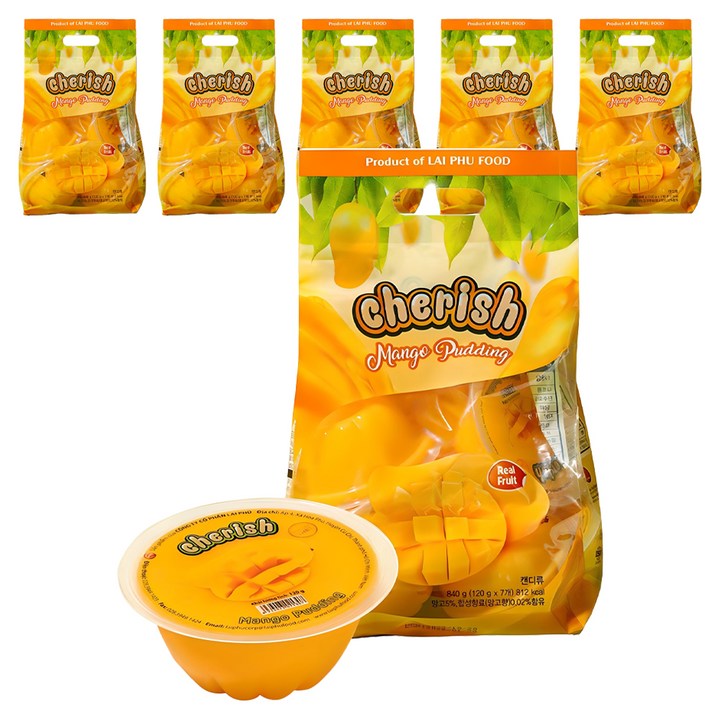 체리쉬 망고푸딩젤리, 840g, 6개