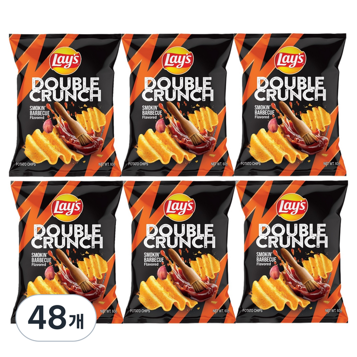 레이즈 더블 크런치 바베큐향 감자칩, 60g, 48개