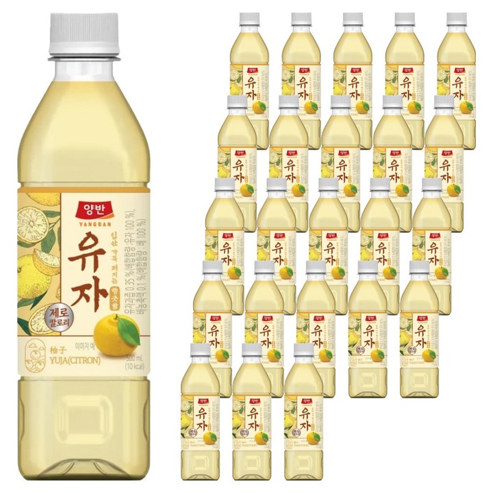 양반 유자 제로, 24개, 500ml