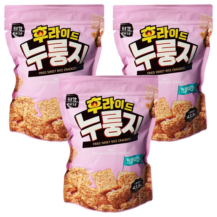 티각태각 후라이드 누룽지 인절미맛, 3개, 200g