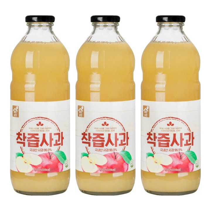 맑은농장 착즙 사과, 1L, 3개