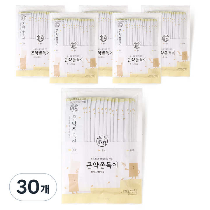 순수한집 곤약쫀드기 현미맛, 375g, 30개