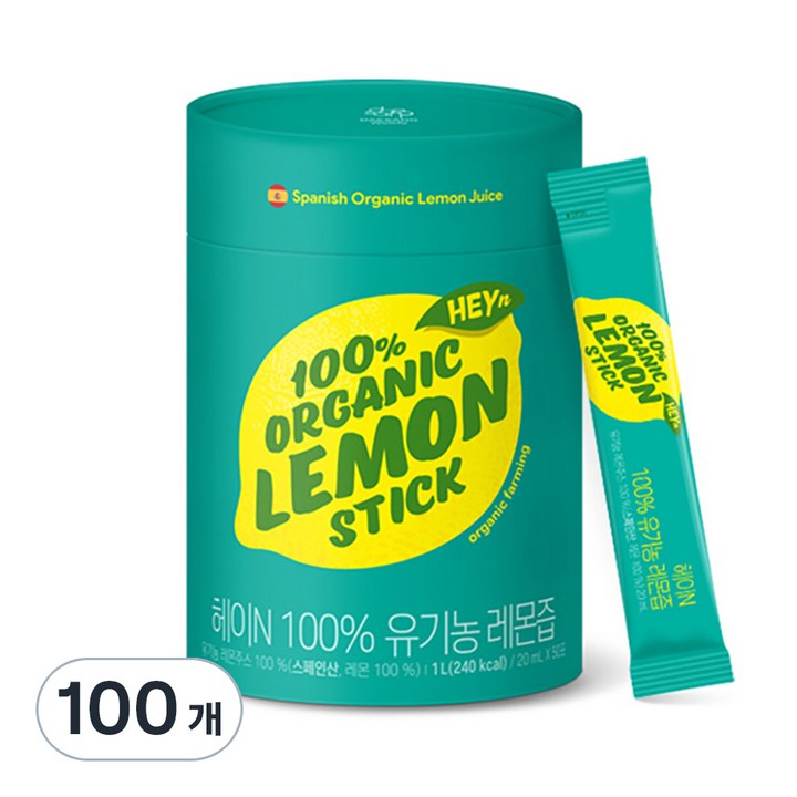 대상웰라이프 정품 헤이N 100% 유기농 레몬즙, 20ml, 100개