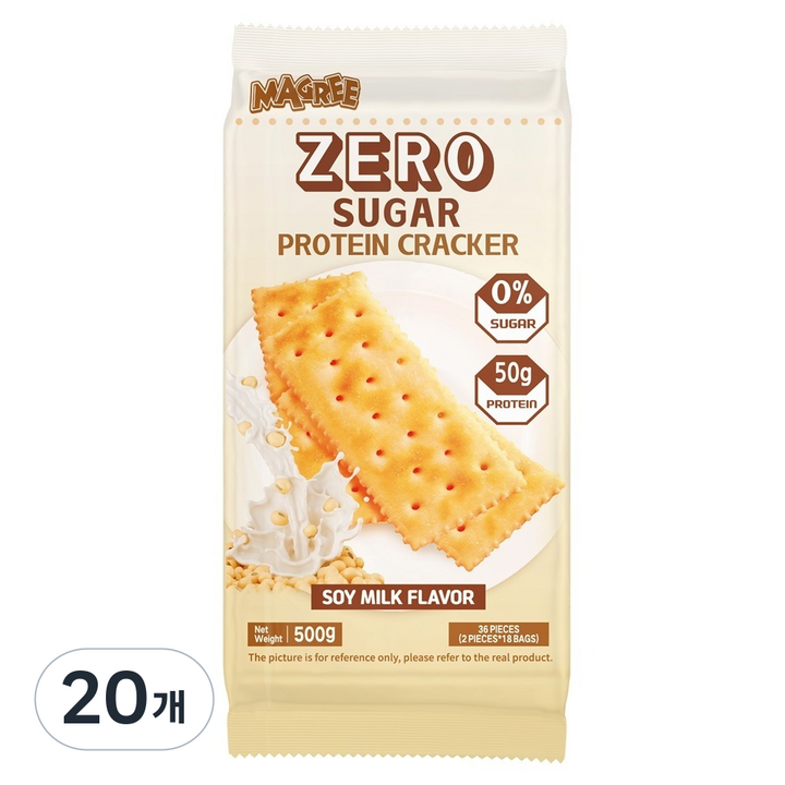 매그리 제로 슈가 프로틴 크래커 두유맛, 500g, 20개