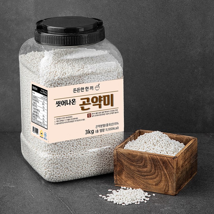 씻어나온 곤약미 통, 3kg, 1개입, 1개
