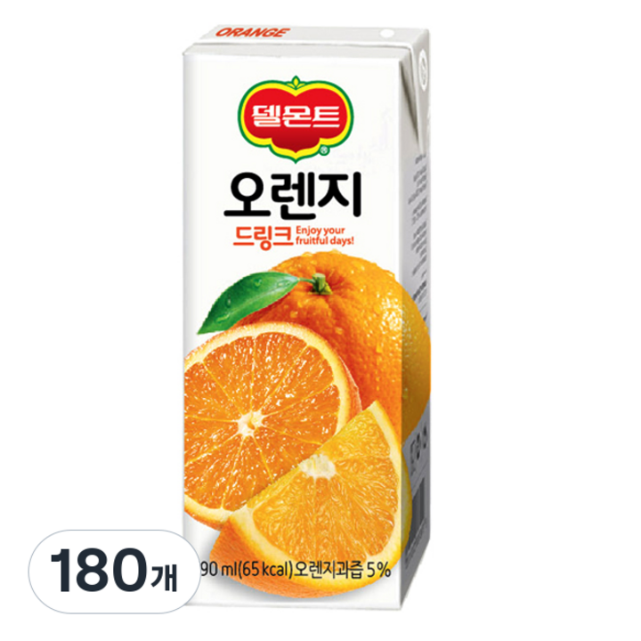 델몬트 드링크팩 오렌지, 190ml, 180개