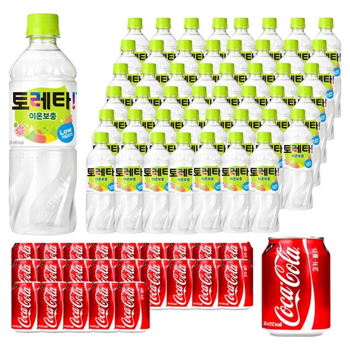 토레타 이온음료 500ml x 24개 + 코카콜라 업소용 245ml x 12개, 2세트, 14.94L