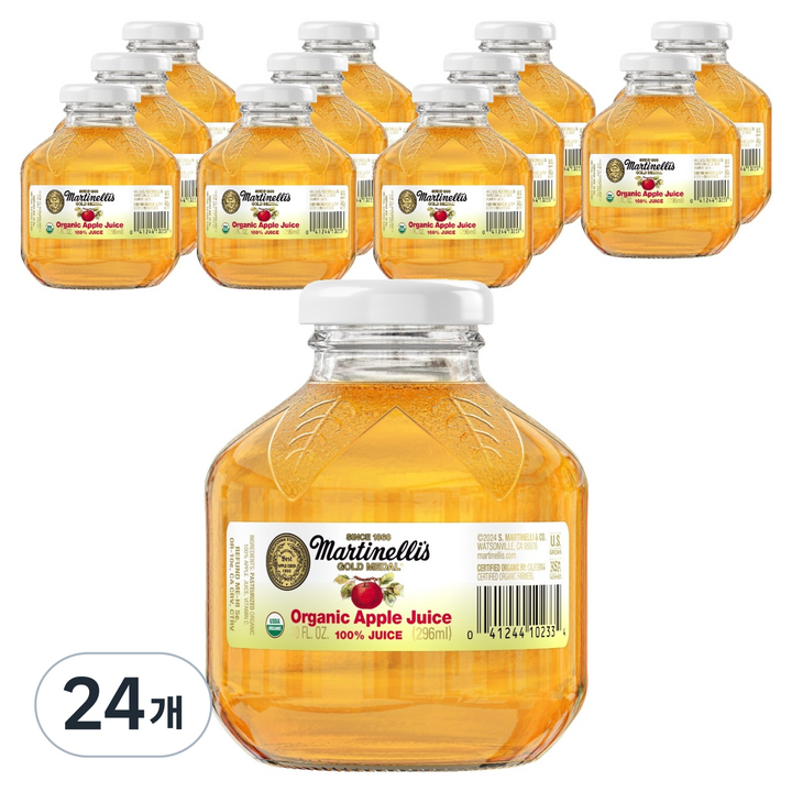 마르티넬리 유기농 골드메달 애플주스, 296ml, 24개