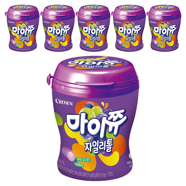 크라운 마이쮸 포도 용기, 110g, 6개