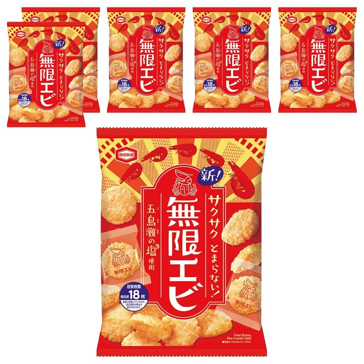 카메다 무겐에비 새우 스낵, 73g, 6개