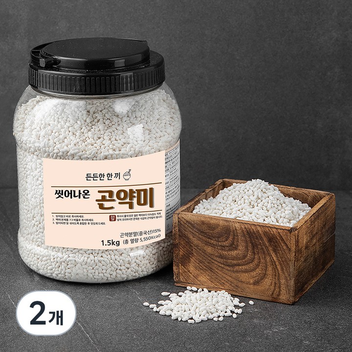 씻어나온 곤약미 통, 1.5kg, 1개입, 2개