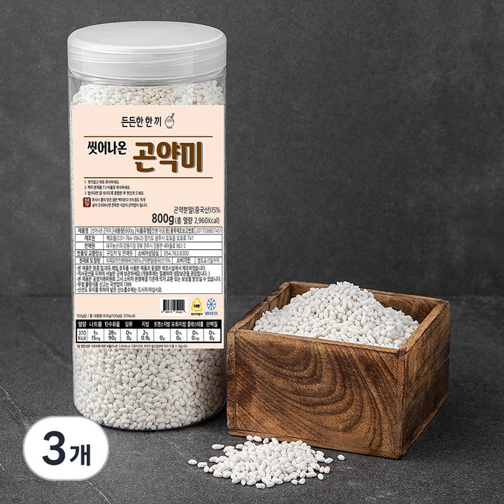 씻어나온 곤약미 통, 800g, 1개입, 3개