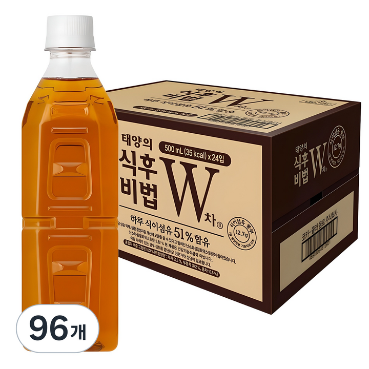 태양의식후비법W차 무라벨, 500ml, 96개