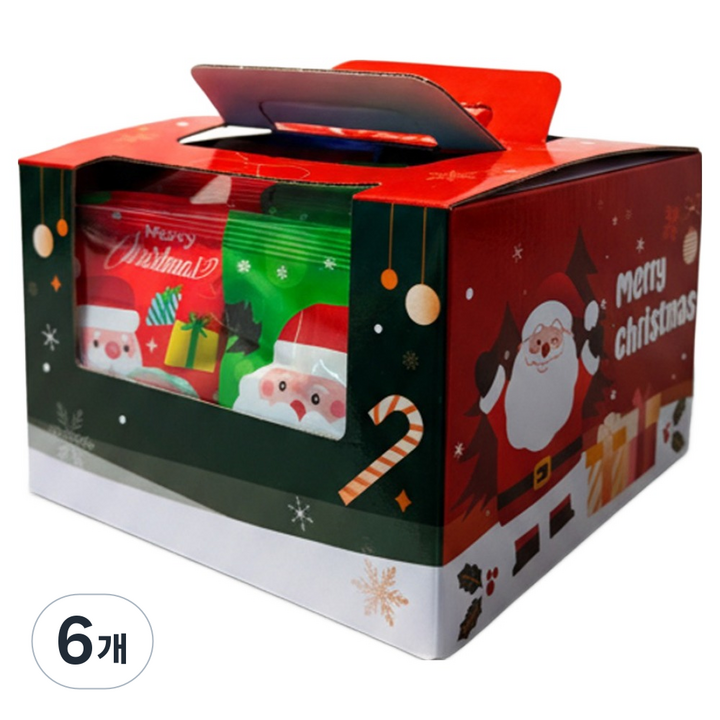 앙팡드봉봉 스낵스 레인보우 크리스마스 한입솜사탕 16p, 64g, 6개